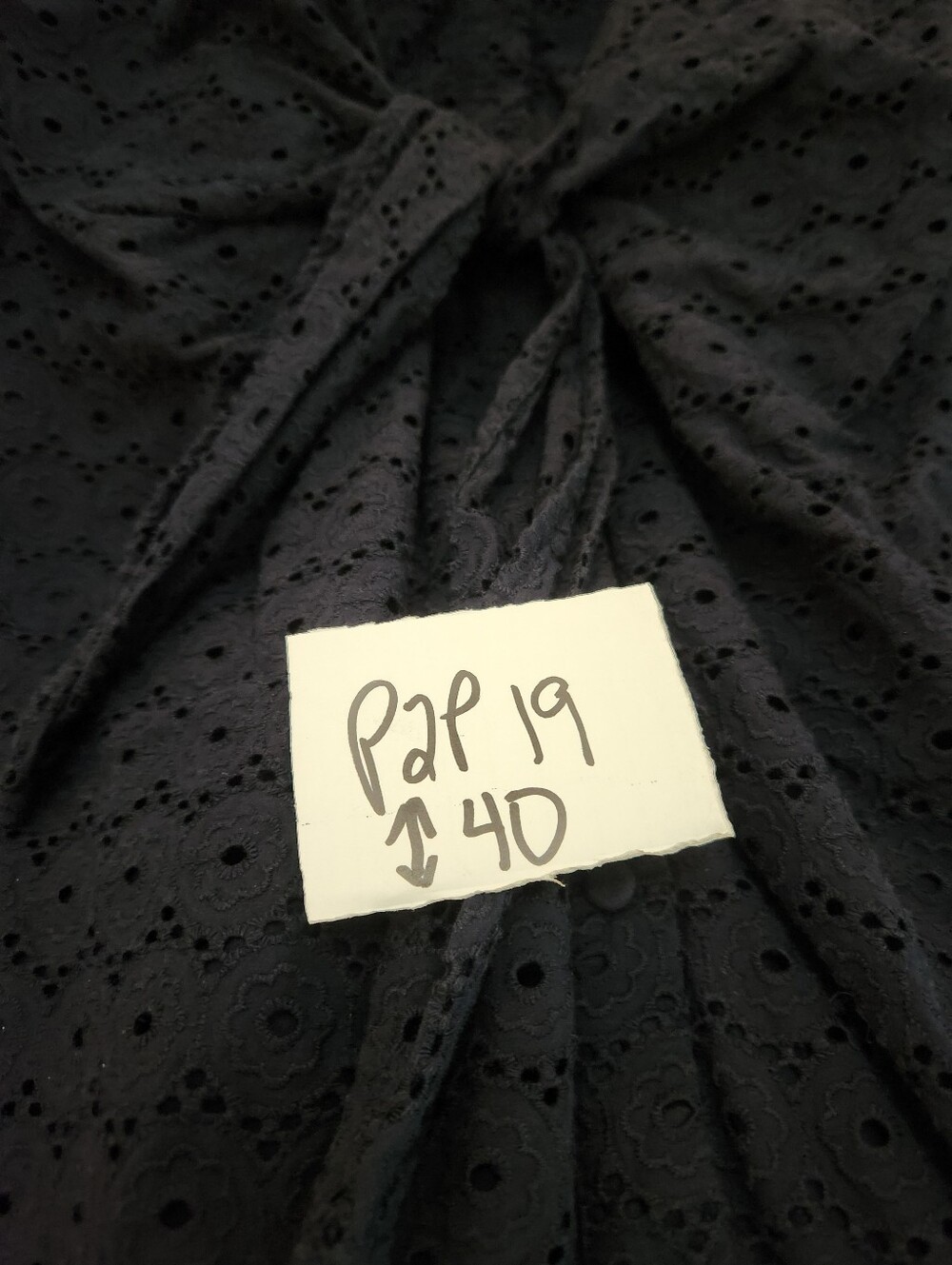 Talbots Eyelet Tie-Front Shirtdress Size 10 Navy EUC - Picture 6 of 9